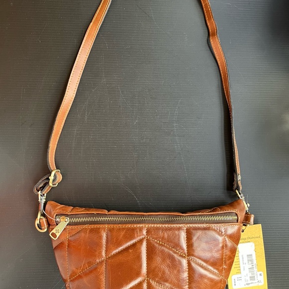 PATRICIA NASH TINCHI BELT BAG CROSSBODY LEATHER TAGS INTACT BRUSHED BRASS - Picture 4 of 15